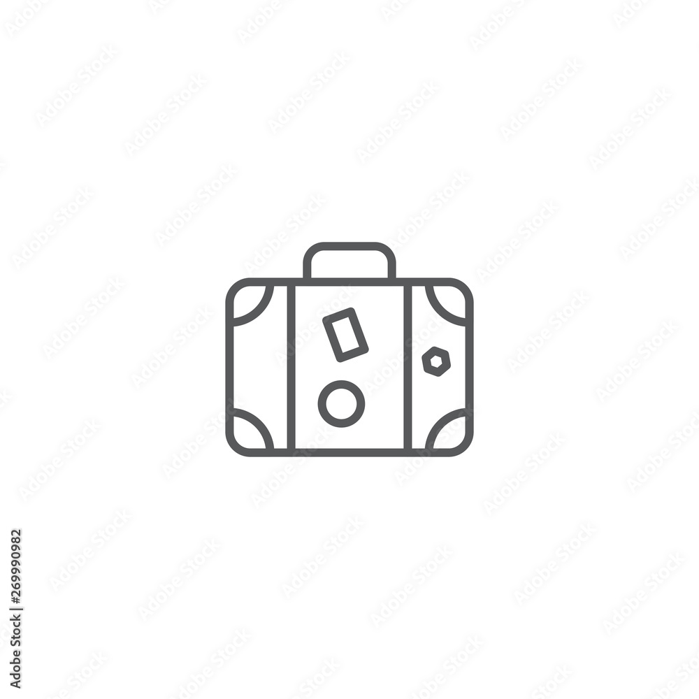 Travel suitcase vector icon concept, isolated on white background