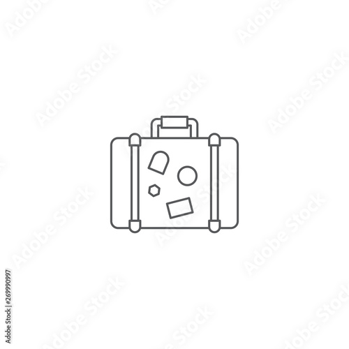 Travel suitcase vector icon concept, isolated on white background