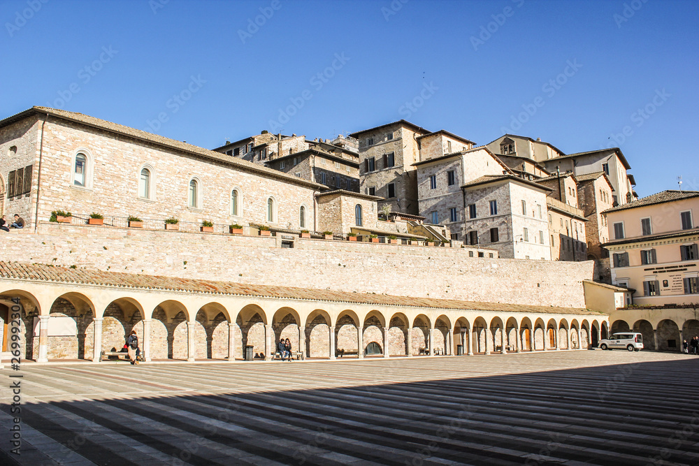 portico in the square of Assisi