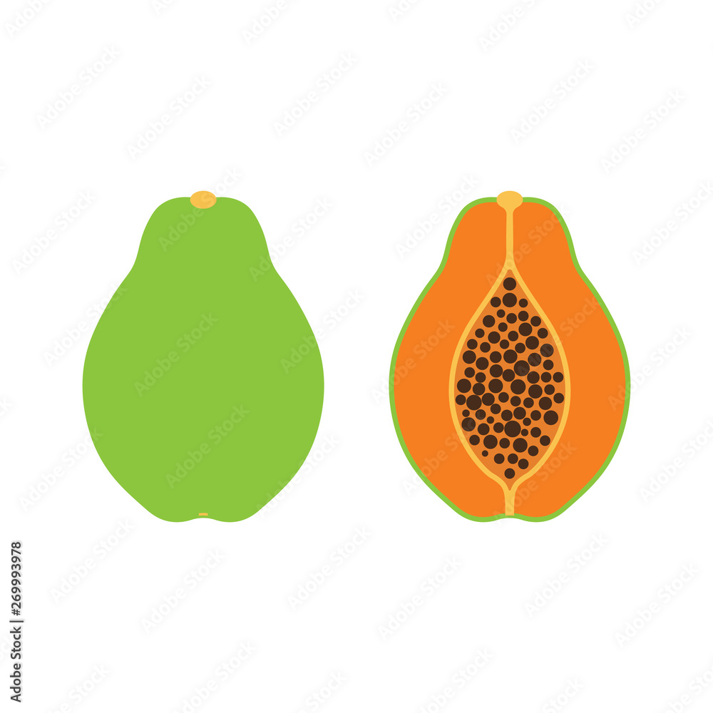 Fototapeta premium Papaya fruit icon symbol. Vector eps10