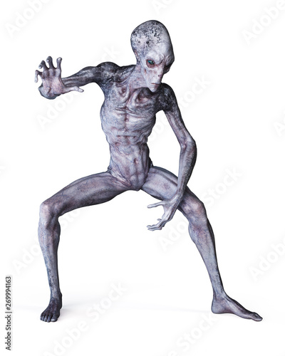 3d rendered illustration of an alien isolated on white