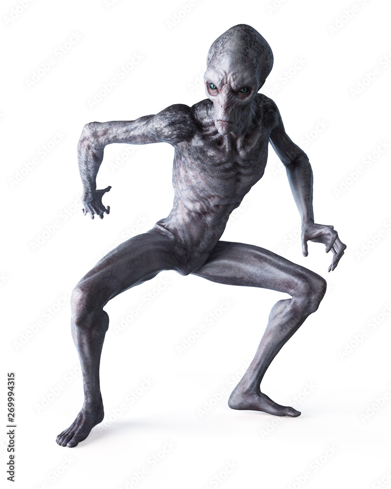 3d rendered illustration of an alien isolated on white