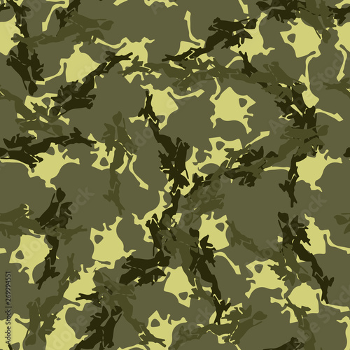 Field camouflage of various shades of green color