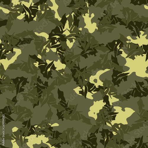 Field camouflage of various shades of green color