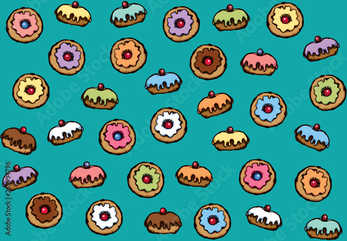 Wallpaper Mural Donut. Vector drawing Torontodigital.ca