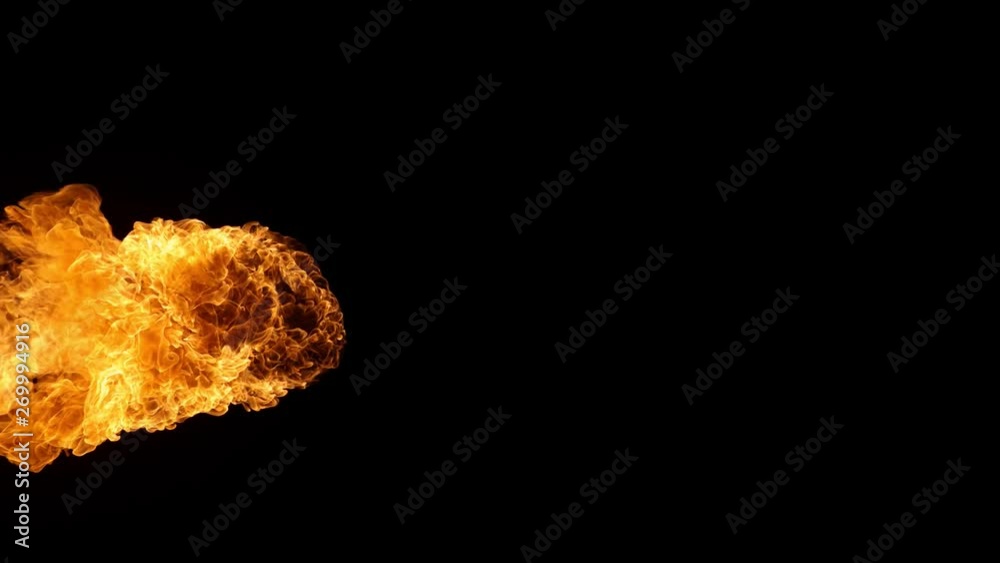 Super slow motion of fire blasts isolated on black background. Filmed on high speed camera, 1000 fps Super slow motion of fire blasts isolated on black background. Filmed on high speed camera, 1000 fps