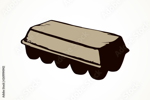 Closed egg packaging. Vector drawing