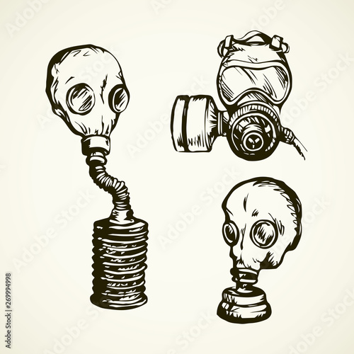 Vector drawing. Gas mask