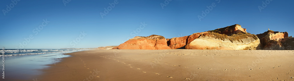 Beach panorama with rocks