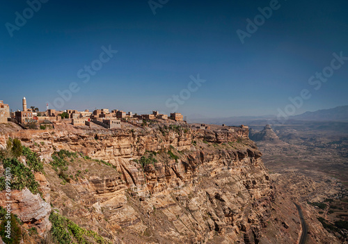 kawkaban ancient hilltop village in haraz mountains of yemen photo