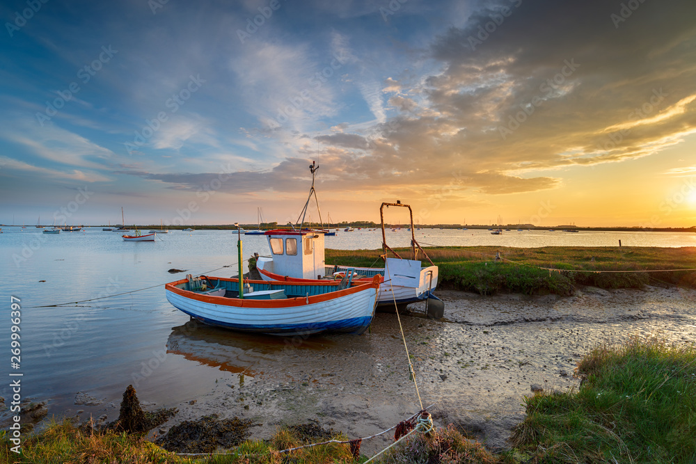 Fishing boats on the mouth of the River Alde