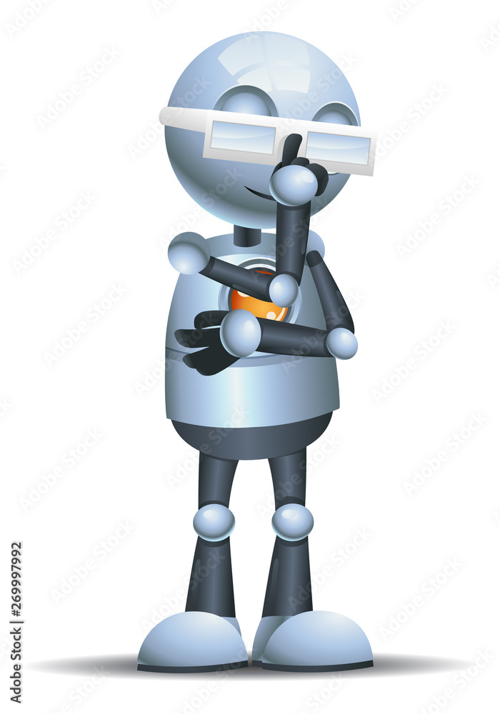 little robot wearing glasses looking smart little robot wearing glasses looking smart