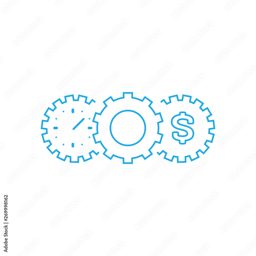 Time is money, income growth, return on investment, business and finance management, stock market, joint venture, mutual fund, bond, annual payment, pension savings account, make money, vector icon Time is money, income growth, return on investment, business and finance management, stock market, joint venture, mutual fund, bond, annual payment, pension savings account, make money, vector icon
