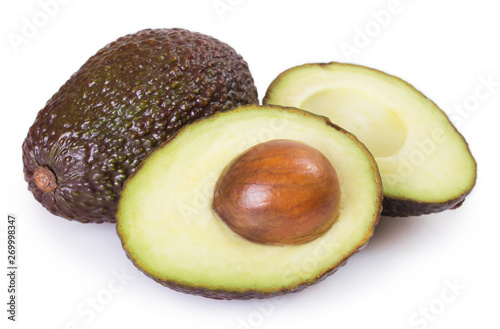 Fresh avocado on white background