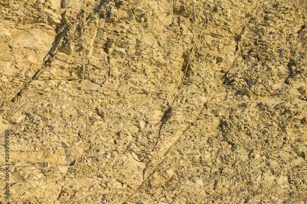 The layered mountains of the Cretaceous period. Paleogeological object The layered mountains of the Cretaceous period. Paleogeological object