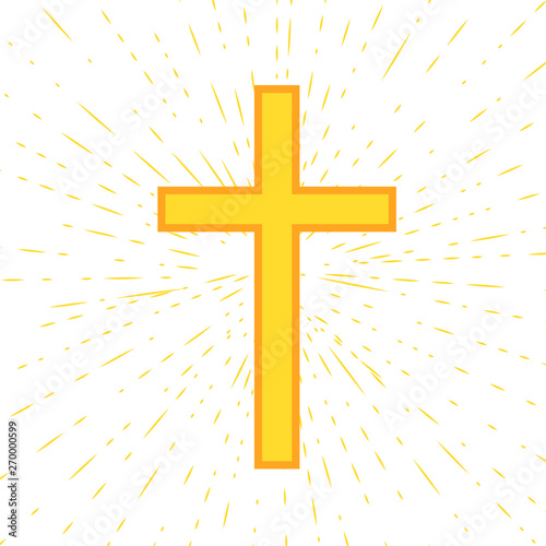 Cross on yellow background