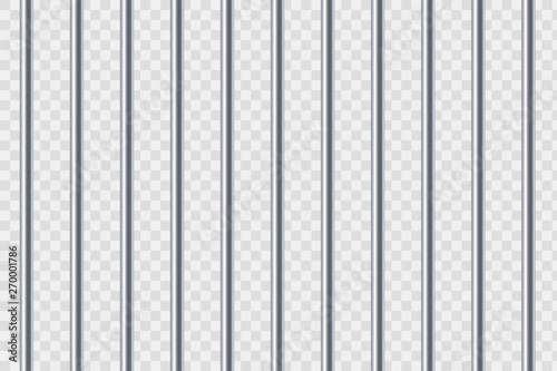 Steel prison bars. Isolated on a transparent background