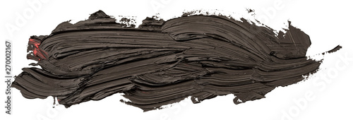 Black oil texture paint stain brush stroke, hand painted, isolated on white background. EPS10 vector illustration.