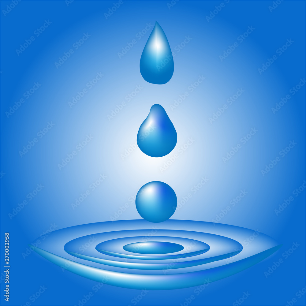 Realistic Transparent Drop and Circle Ripples Background