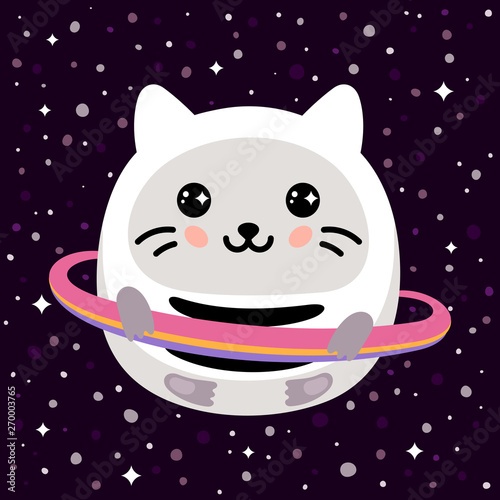 Space cat vector design