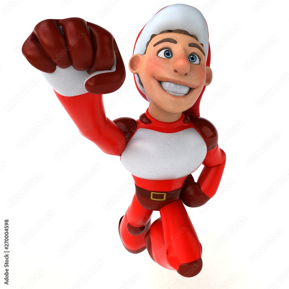Fun Super Santa Claus - 3D Illustration Fun Super Santa Claus - 3D Illustration