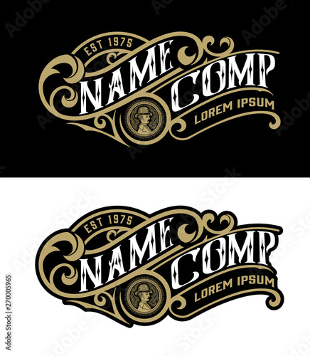 Vintage logo template. Vector layered