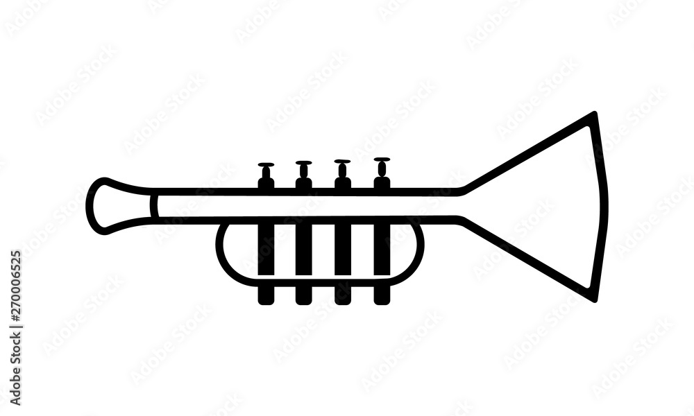 Trumpet and horn musical instrument icon Trumpet and horn musical instrument icon