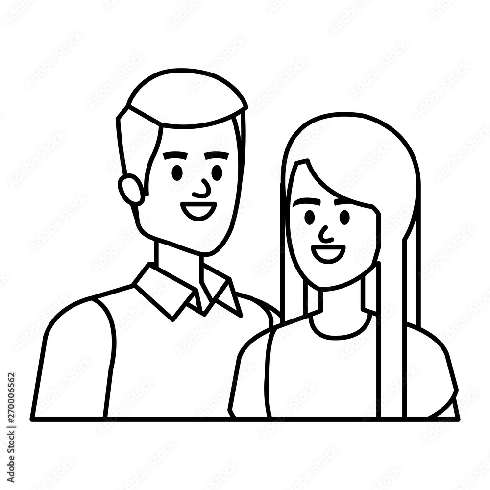 business couple avatars characters vector illustration business couple avatars characters vector illustration