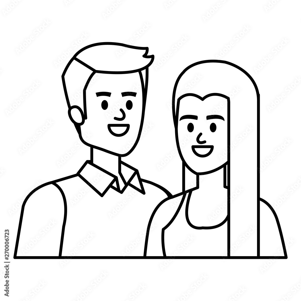 business couple avatars characters vector illustration business couple avatars characters vector illustration