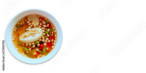 Chile and Fish Sauce and Fish Sauce isolated on white background for business restaurant