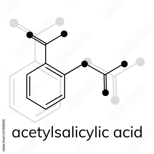 Aspirin vector icon on white background, acetylsalicylic acid