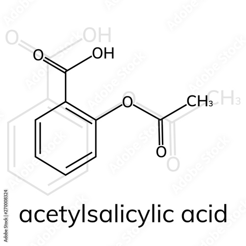Aspirin vector icon on white background, acetylsalicylic acid