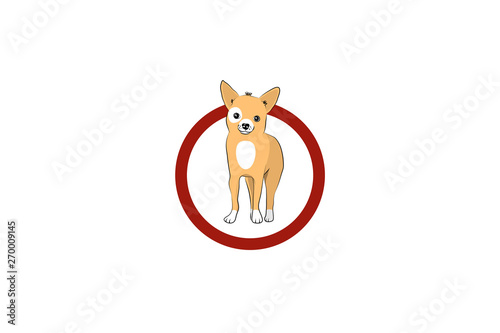 Chihuahua in a circle. chihuahua logo. - vector