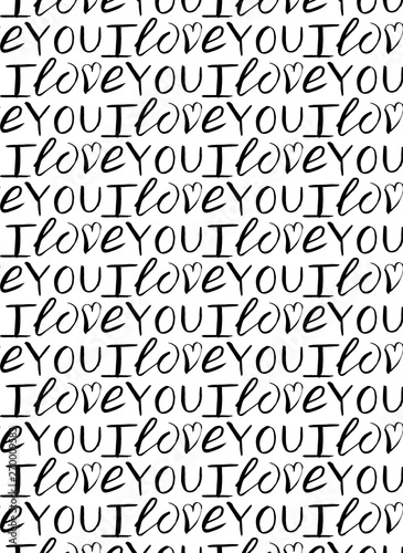 vector seamless pattern of handlettering for valentine s day i love you