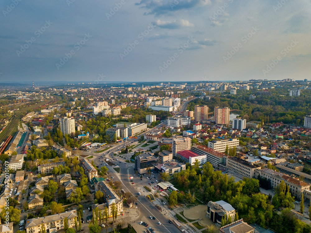 Fototapeta premium Aerial drone view of kishinev city