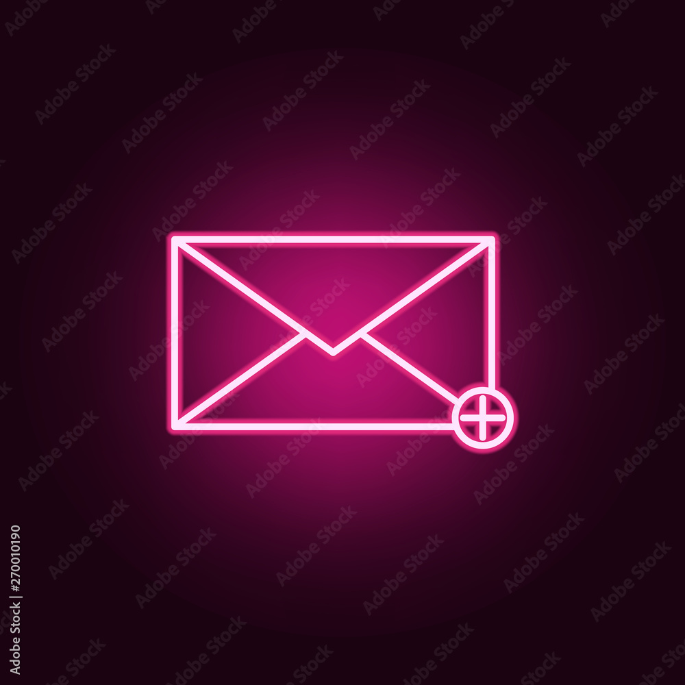 adding a message neon icon. Elements of web set. Simple icon for websites, web design, mobile app, info graphics adding a message neon icon. Elements of web set. Simple icon for websites, web design, mobile app, info graphics