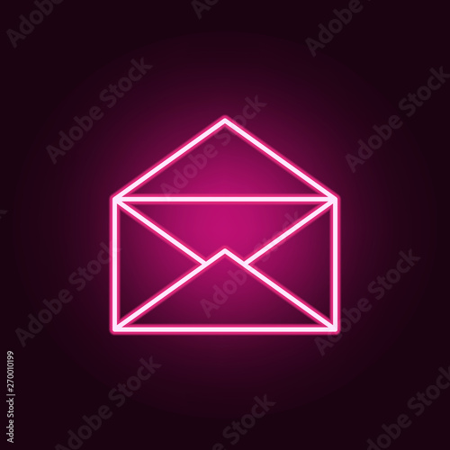 open envelope neon icon. Elements of web set. Simple icon for websites, web design, mobile app, info graphics