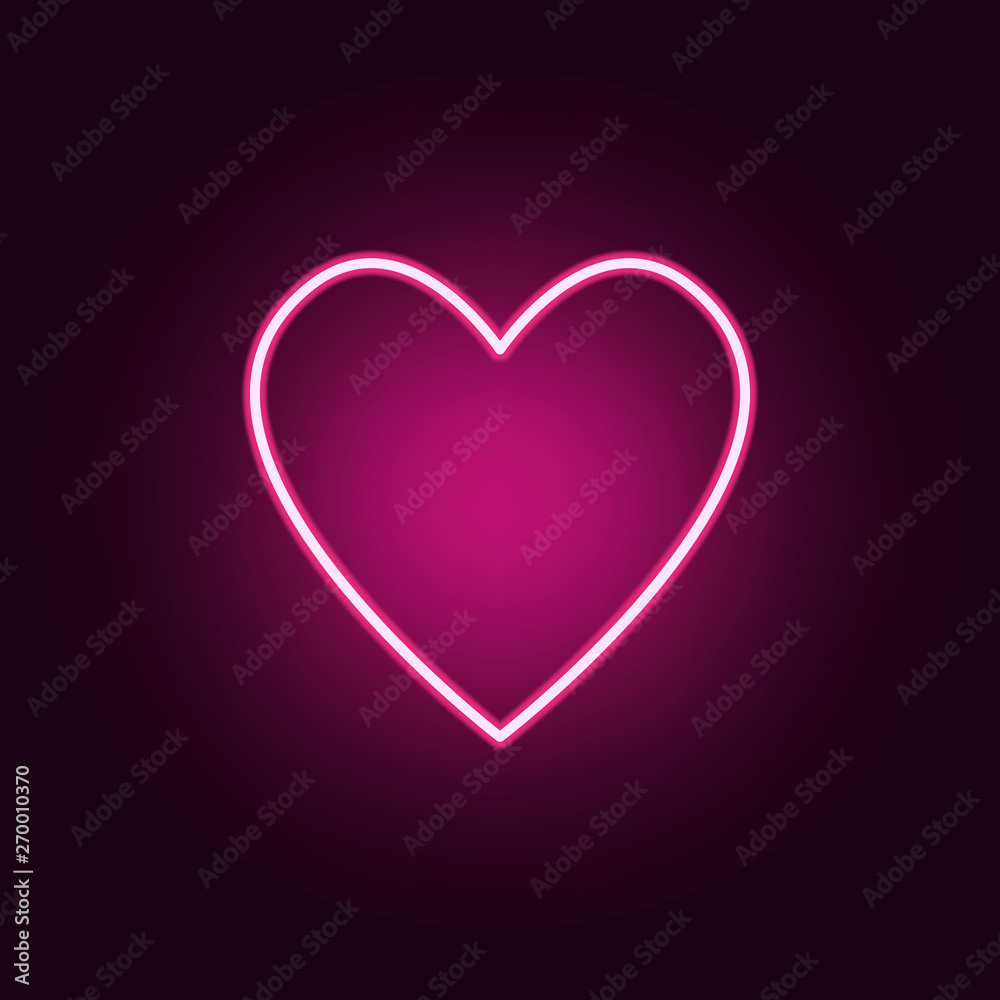 a heart neon icon. Elements of web set. Simple icon for websites, web design, mobile app, info graphics