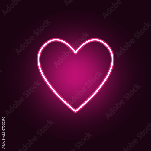 a heart neon icon. Elements of web set. Simple icon for websites  web design  mobile app  info graphics