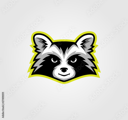Raccoon mascot logo design vector