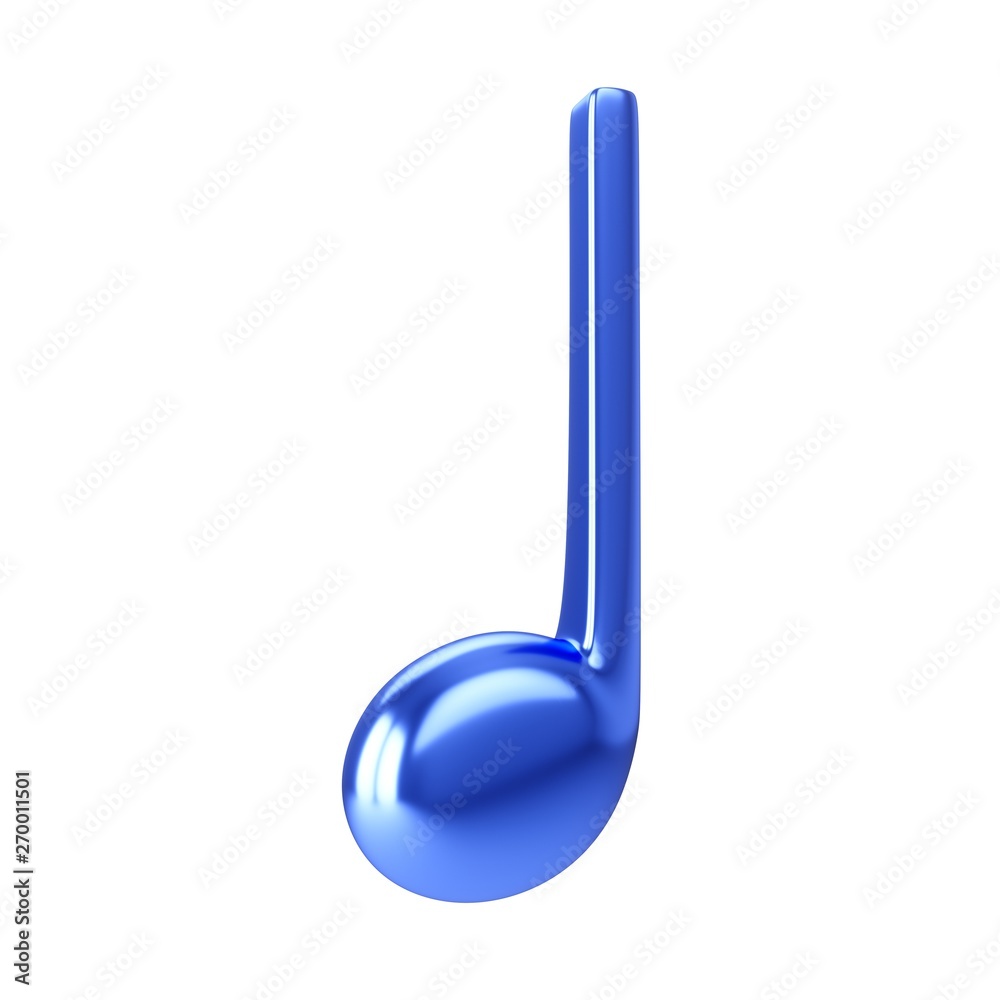 3d Rendering Blue Music Note isolated on white background 3d Rendering Blue Music Note isolated on white background