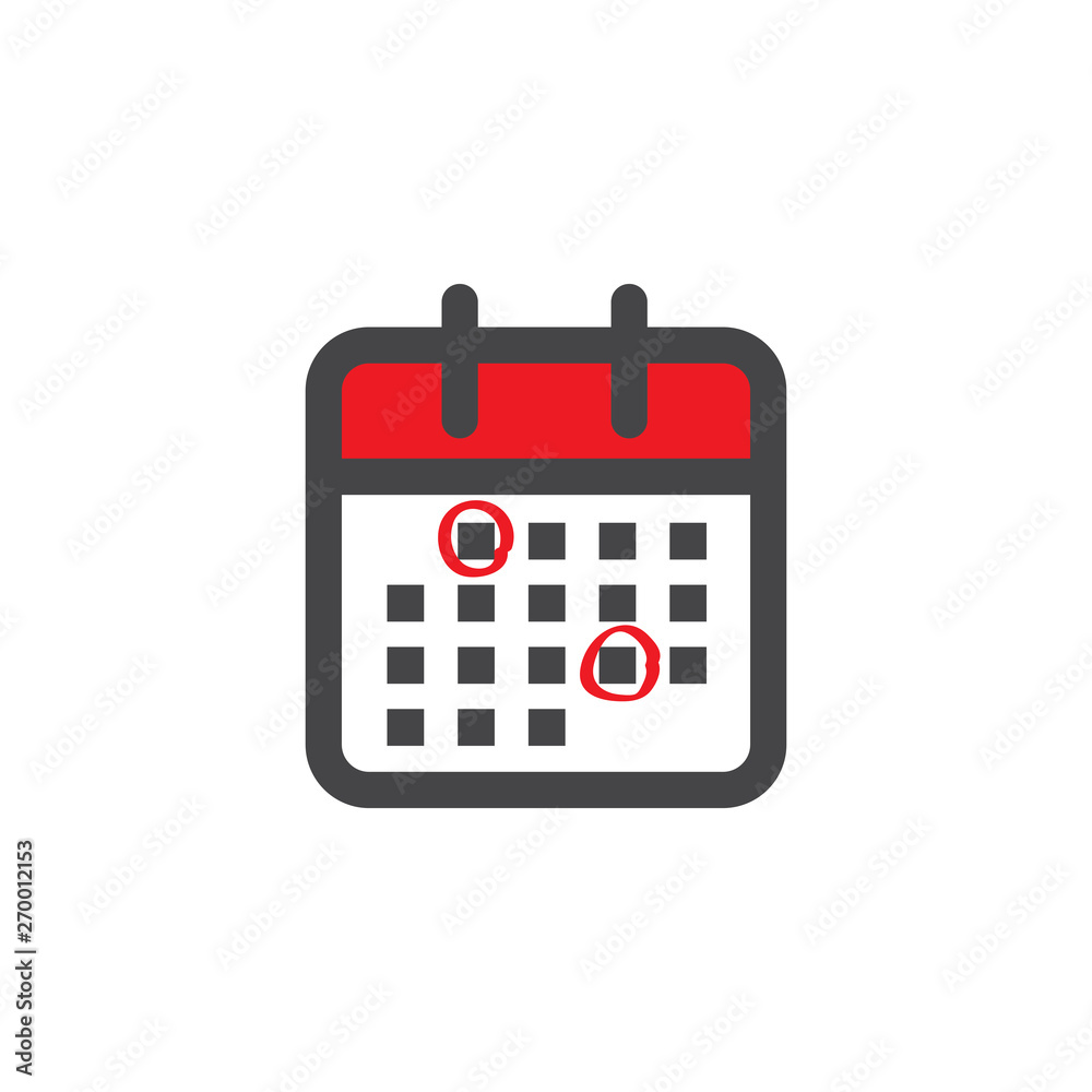 Delivery or Scheduling icon with the number 2 on it - shows 2 times per month