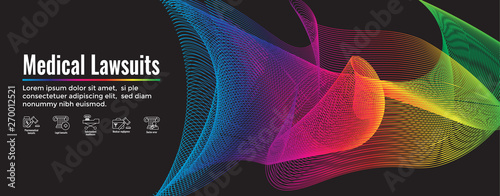 Medical Lawsuits Icon Set and Web Header Banner