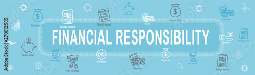 Personal Finance & Responsibility Icon Set - Web Header Banner
