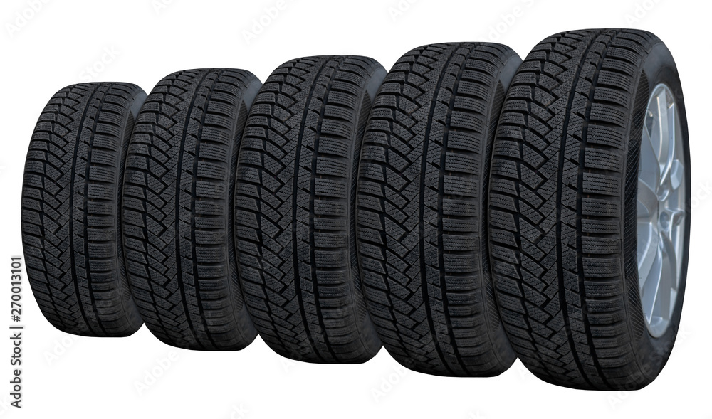 Several Car Tire Isolated on White Background Several Car Tire Isolated on White Background