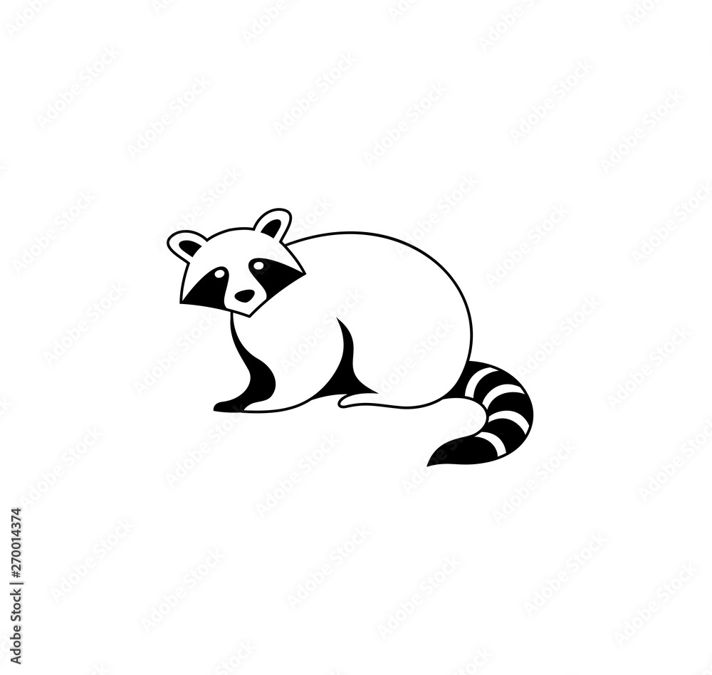Obraz premium Racoon simple logo vector