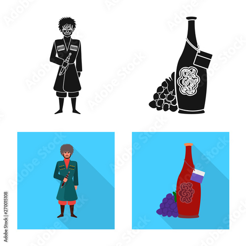 Isolated object of culture and sightseeing sign. Set of culture and originality stock symbol for web.