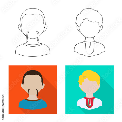 Isolated object of imitator and resident logo. Set of imitator and culture stock symbol for web.