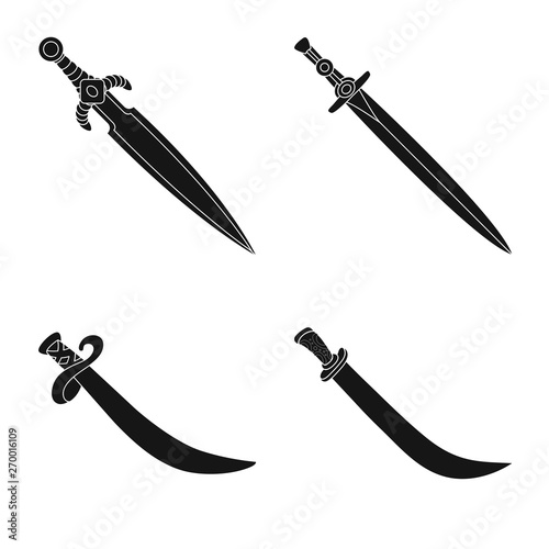 Vector illustration of sharp and blade  sign. Collection of sharp and dagger  stock symbol for web.