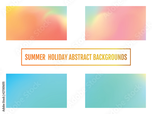 Set of Abstract Color Gradient Background for your Design. Summer holiday banner  abstract background